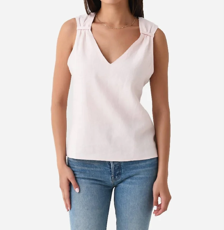 Lily Tank In Pink Linen Final Clearance