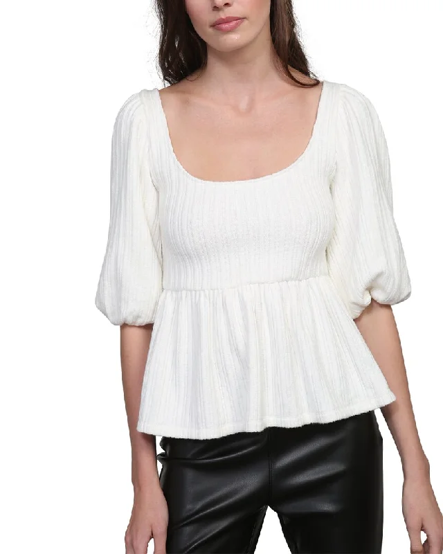 Line & Dot Thea Balloon Sleeve Knit Top Modern Glamour