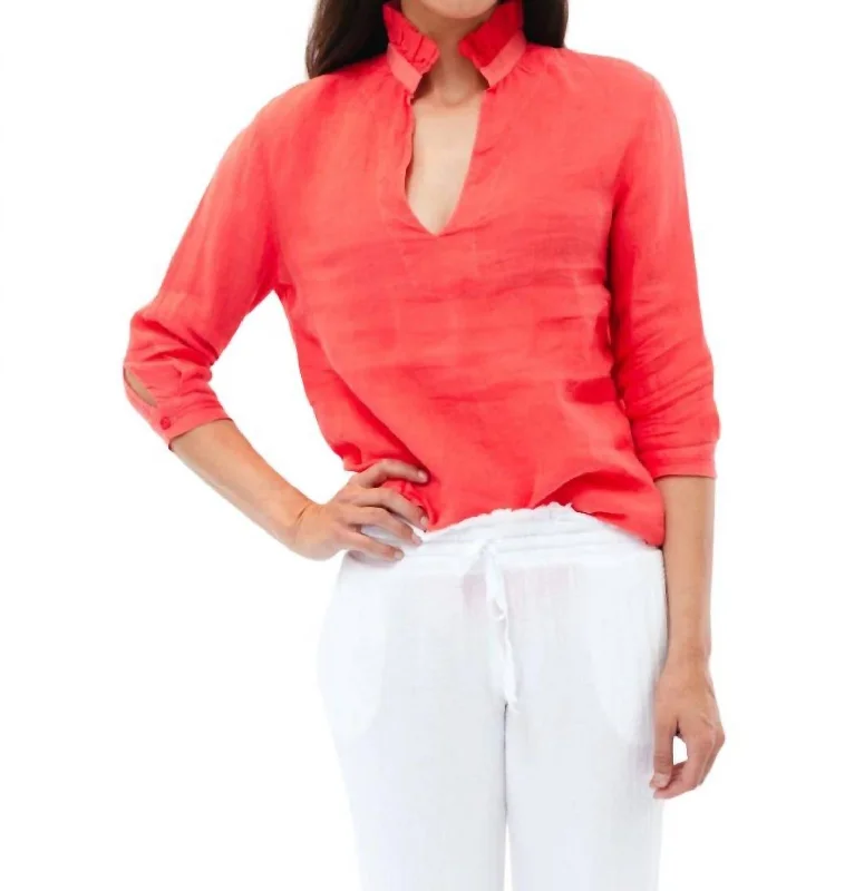 Linen Annette Top In Nantucket Chic & Cozy Apparel