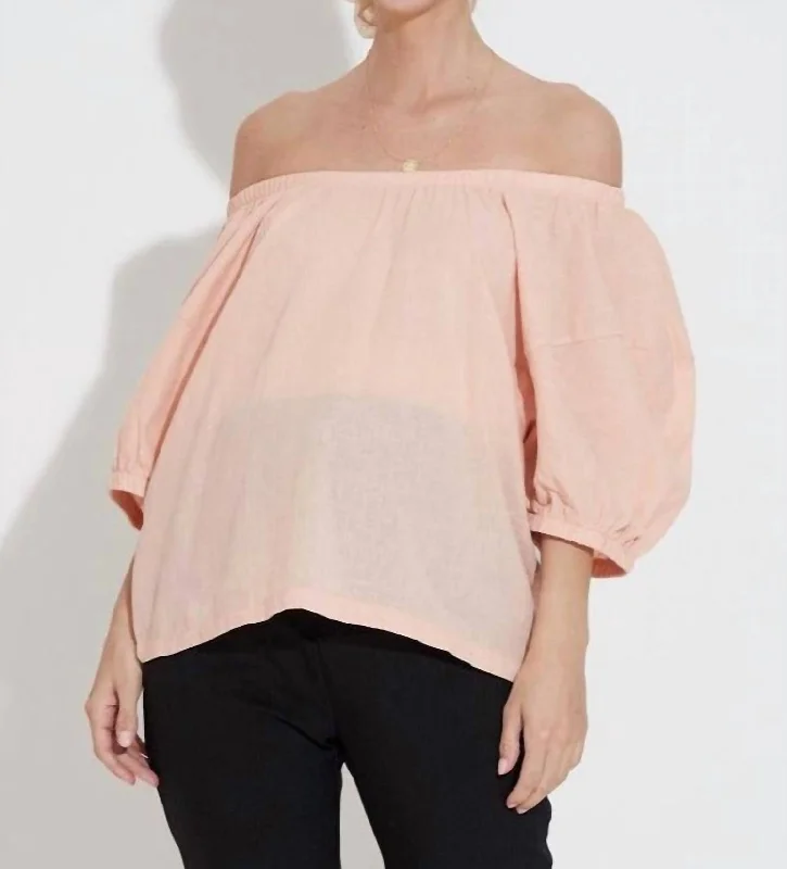 Linen Puff Sleeve Tunic In Light Peach Catch Every Fashion Trend