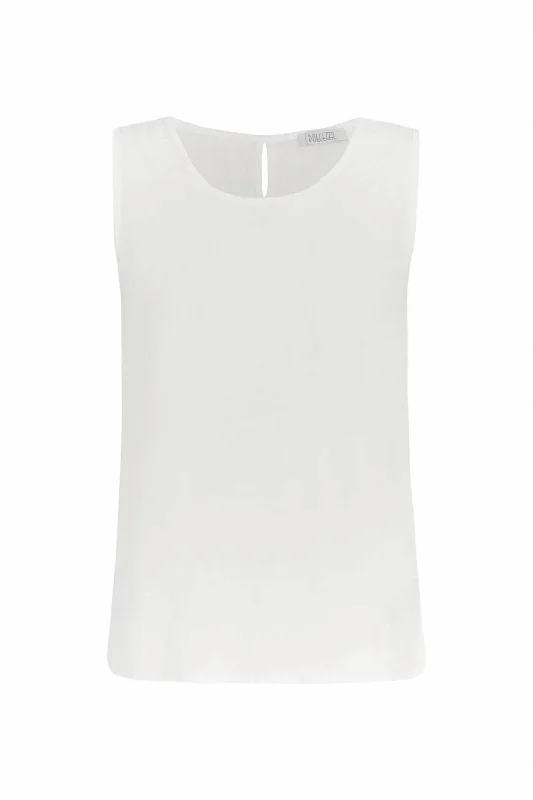 Linen Tank Top In White Eclectic Style Wardrobe