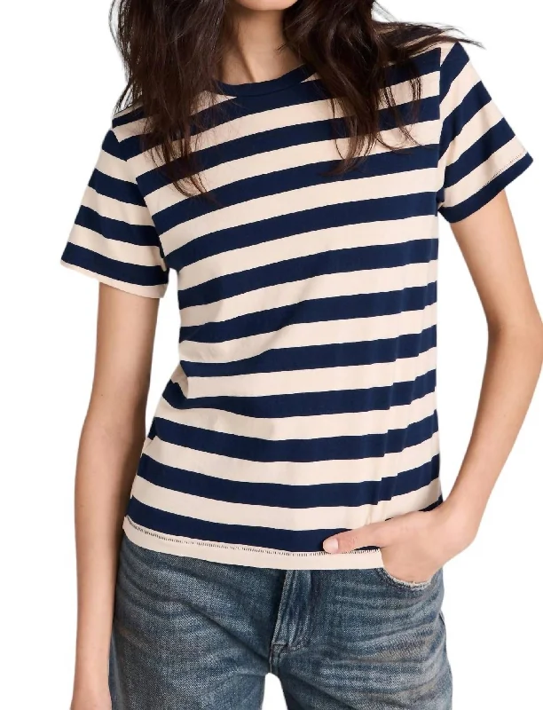 Little Tee In Navy/cream Stripe Current Trends