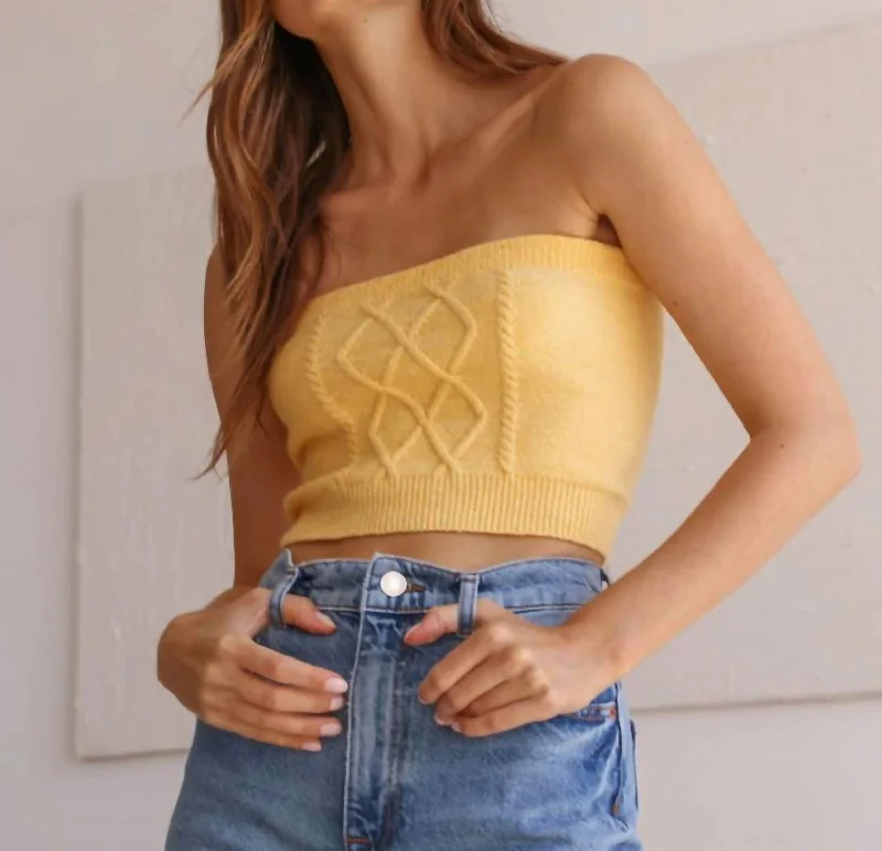 Liv Tube Top In Mango Chic And Edgy