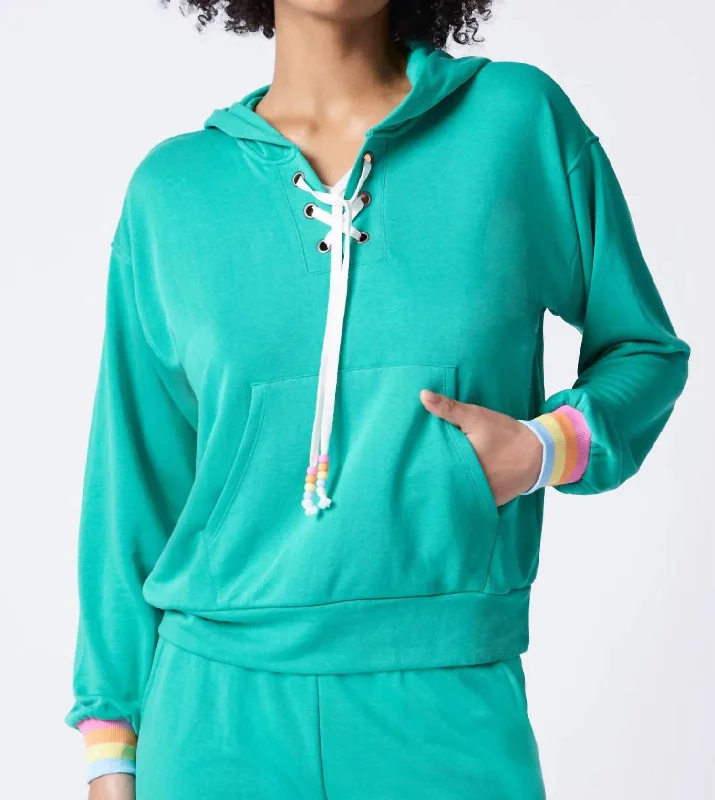 Live In Color Hoodie In Sea Green Seasonal Style Discounts