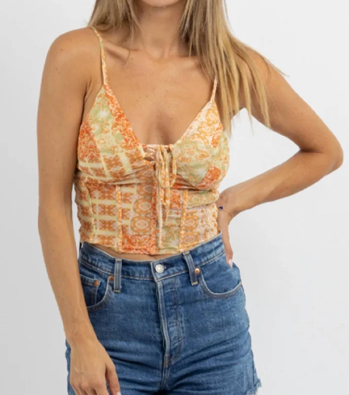 Loca Crop Top In Orange Cool Prices