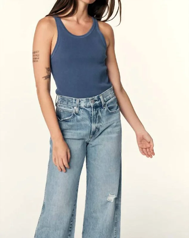 Long Rib Tank In Deep Indigo Elevated Style