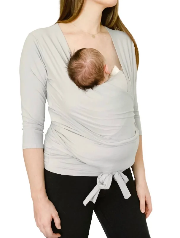 Long-Sleeve Babywearing Top In Light Gray Gift Ideas