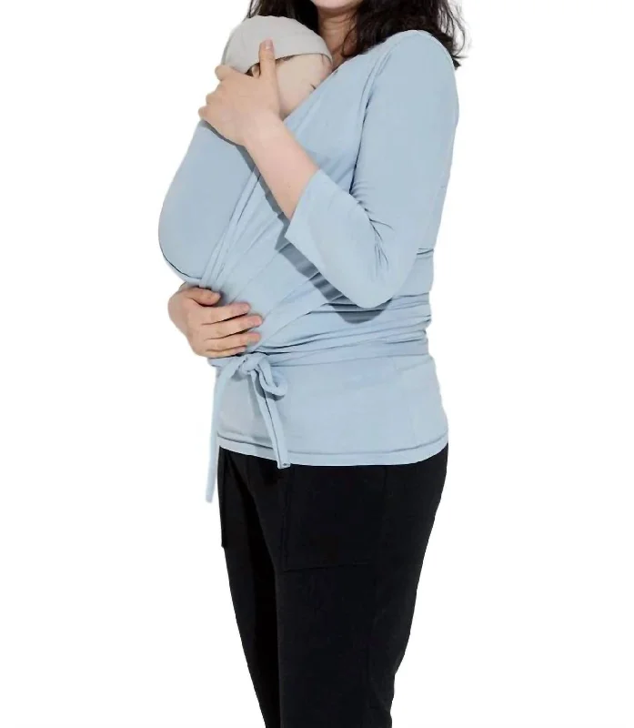 Long-Sleeve Babywearing Top In Powder Blue Massive Savings