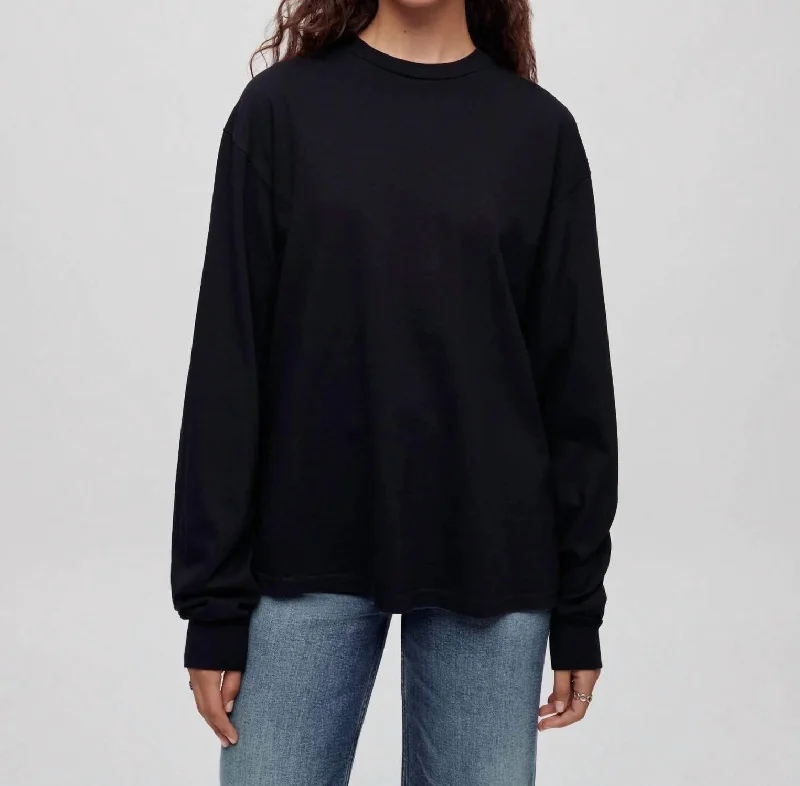 Long Sleeve Boyfriend Tee In Black Must-Have Styles