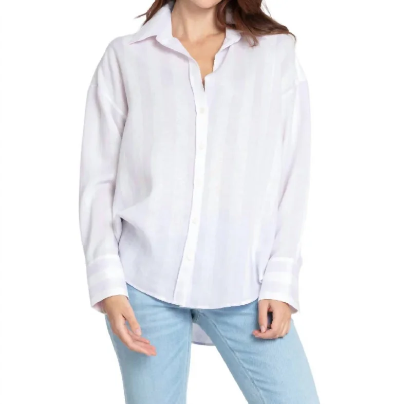 Long Sleeve Larissa Tunic Top In Lilac/white Find Your Unique Flair