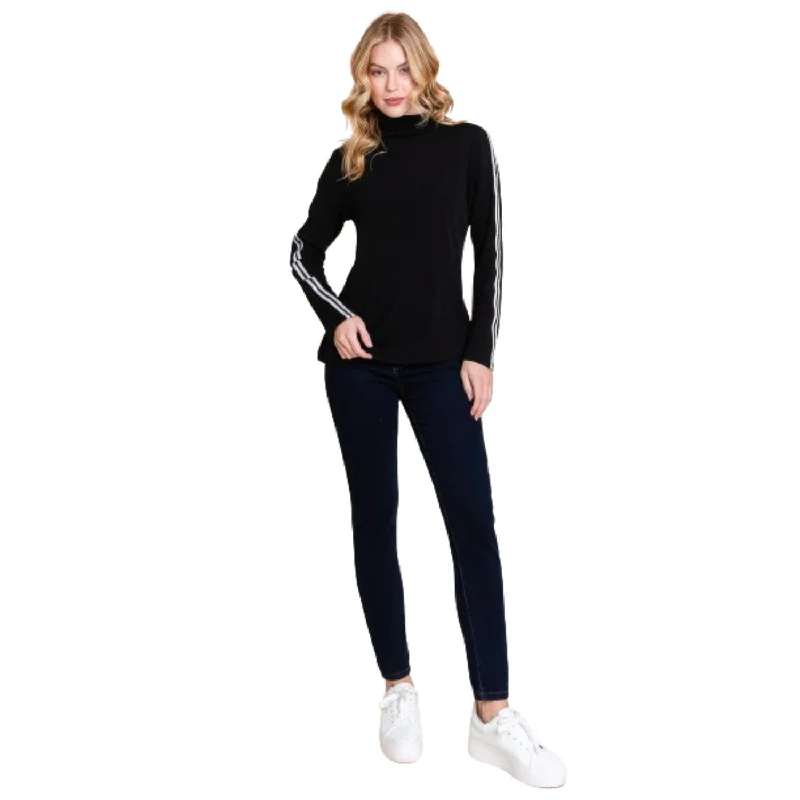 Long Sleeve Solid Mock Neck Casual Top Fashion Deal