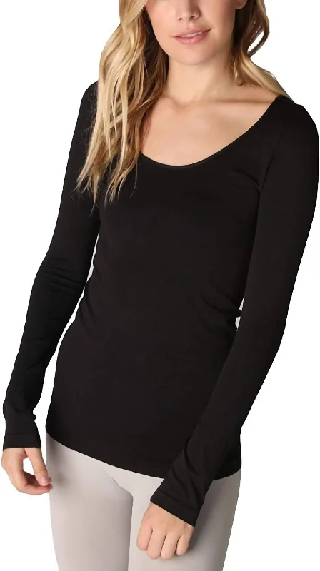 Long Sleeve Top In Black Wardrobe Refresh