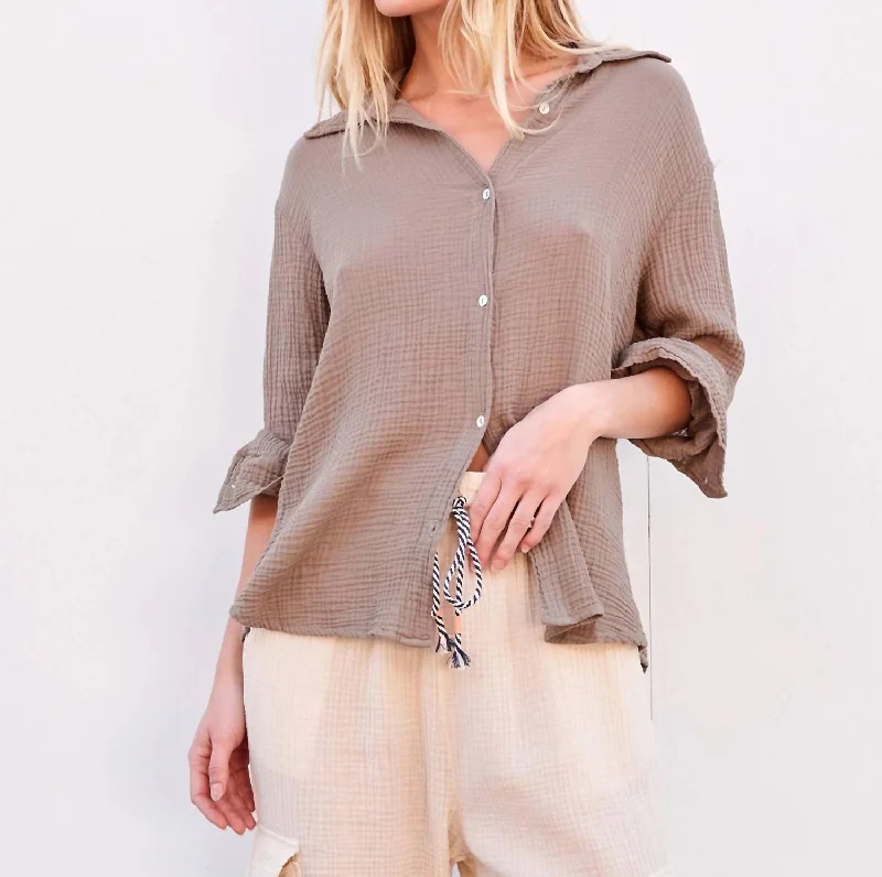 Long Sleeves Button Down Shirt In Sage Modern Romance