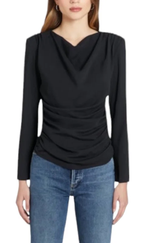 Long Sleeves Fersia Top In Blk Fashion Forward