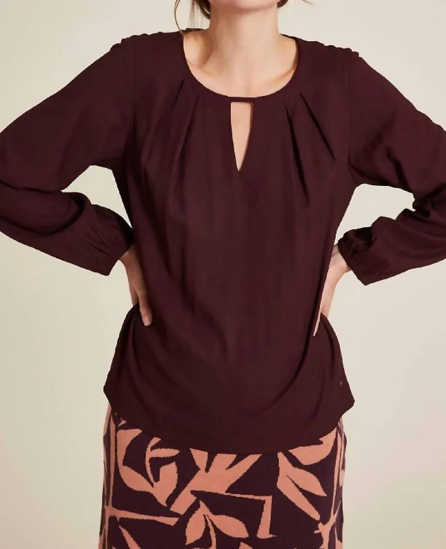 Loose Ecovero Blouse In Plum First Order Discount