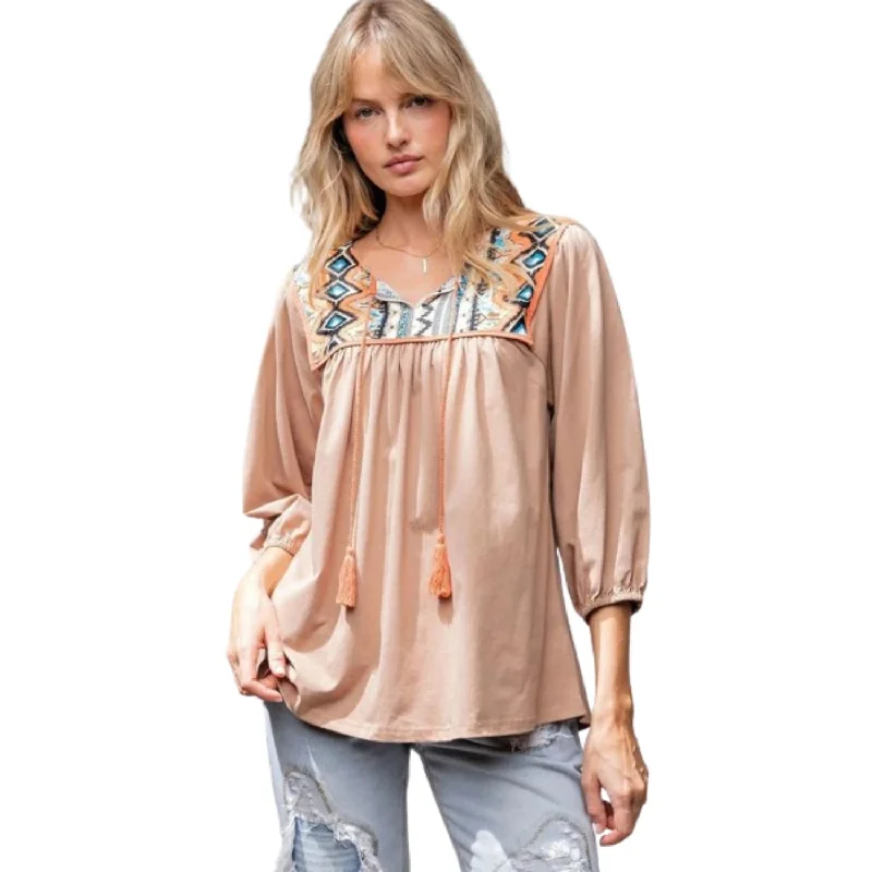 Loose Fit Cotton Top Feminine Soft - Hued Styles