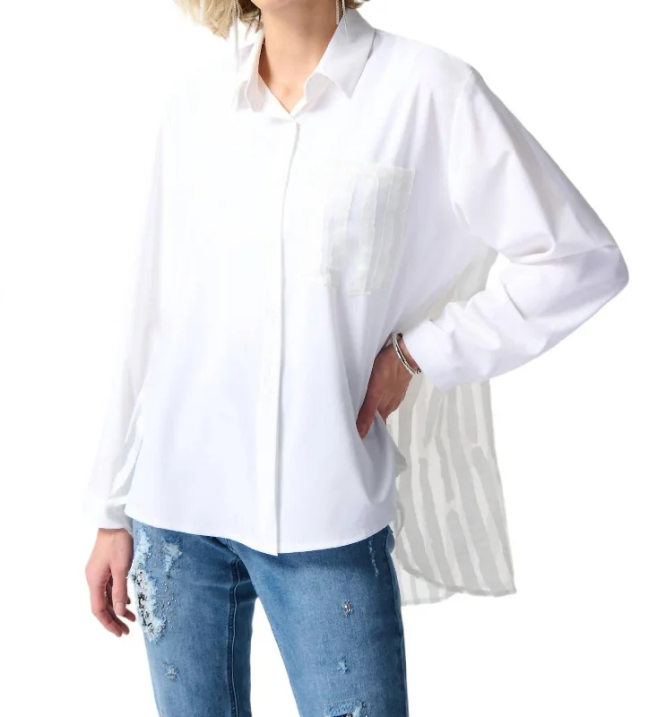 Loose-Fit Textured Shirt In White Massive Savings