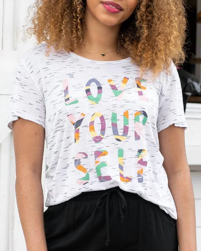 Love Yourself Space Dyed Graphic Tee In Multi Style Revolution