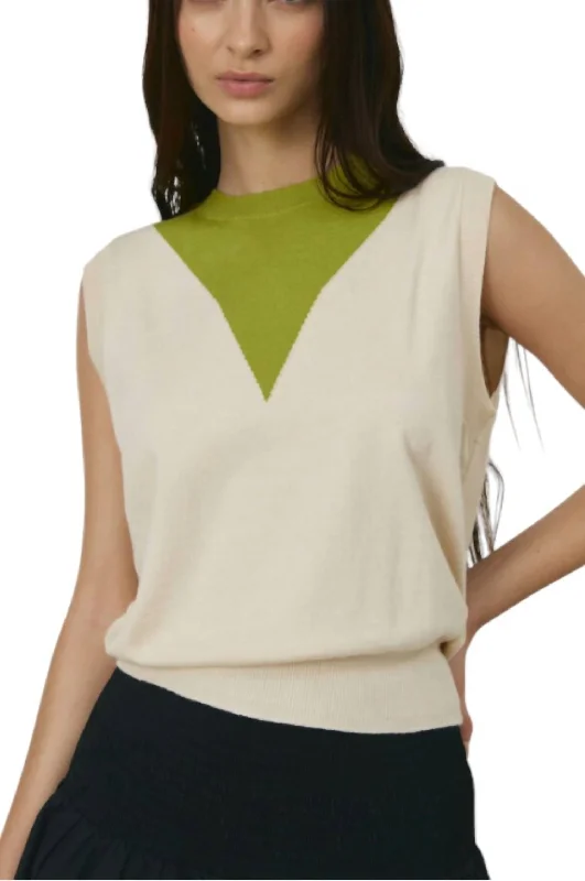 Luce Knitted Top In Off White Luxe Layering