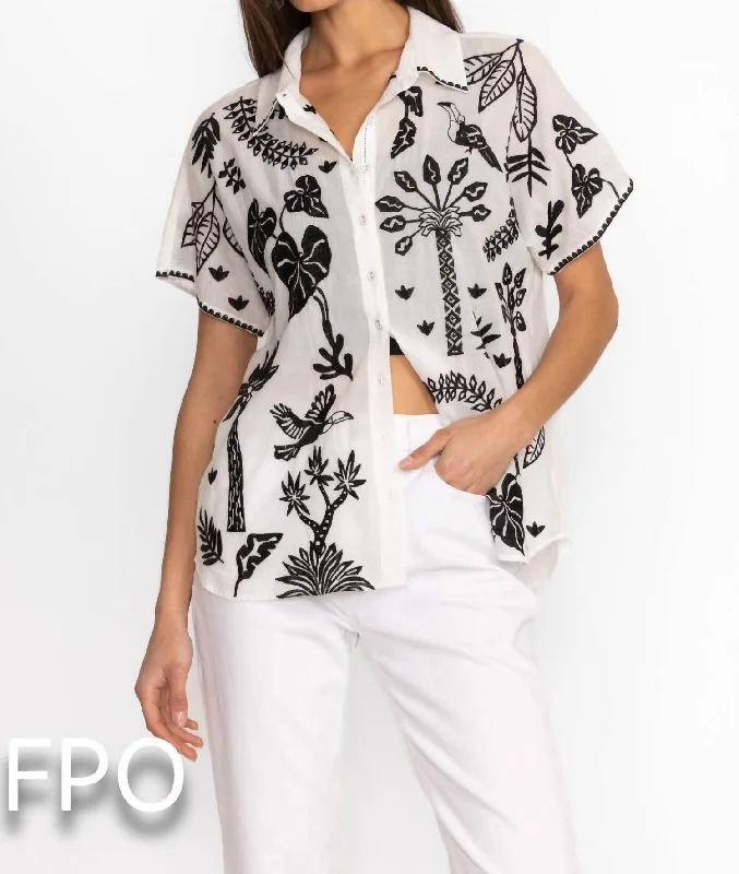 Luciana Dolman Shirt In White And Black Fashion Forward, Function First