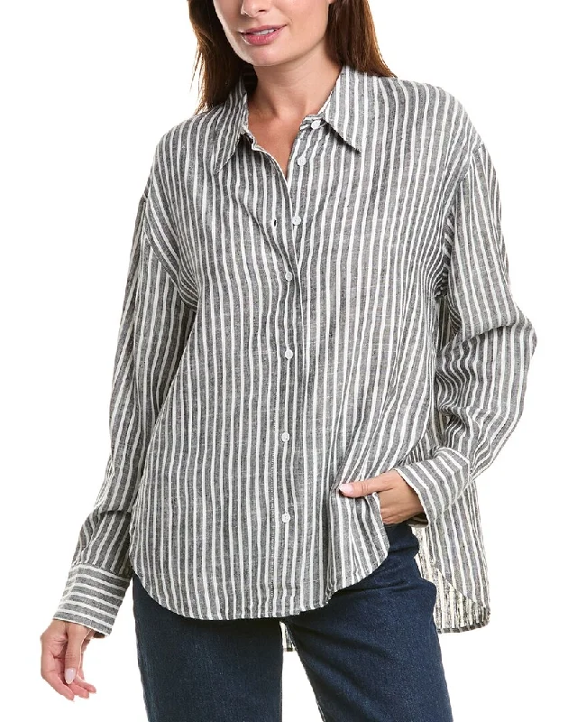 Lyra & Co Linen-Blend Shirt Current Trends