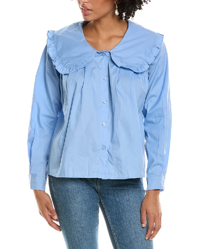 Madison Miles Puritan Collar Top Trendy And Individual Women's Fashion