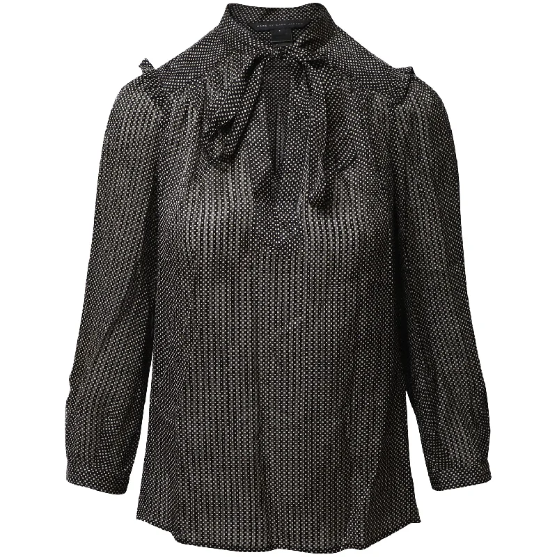 Marc by Marc Jacobs Polka Dot Pussy Bow Blouse in Black Silk Urban Sophistication