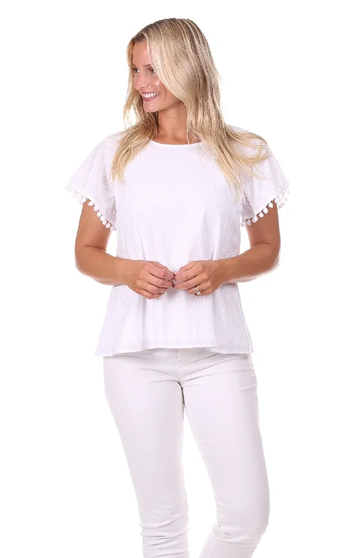 Marco Top in White Swiss Dot Eclectic Style Wardrobe