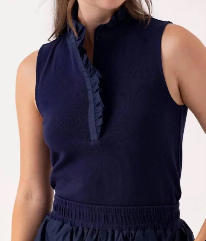 Maree Tank In Navy Minimalist Chic