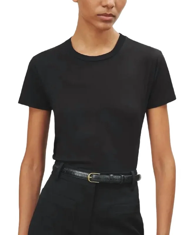 Mariela Crewneck Tee In Black Chic Allure