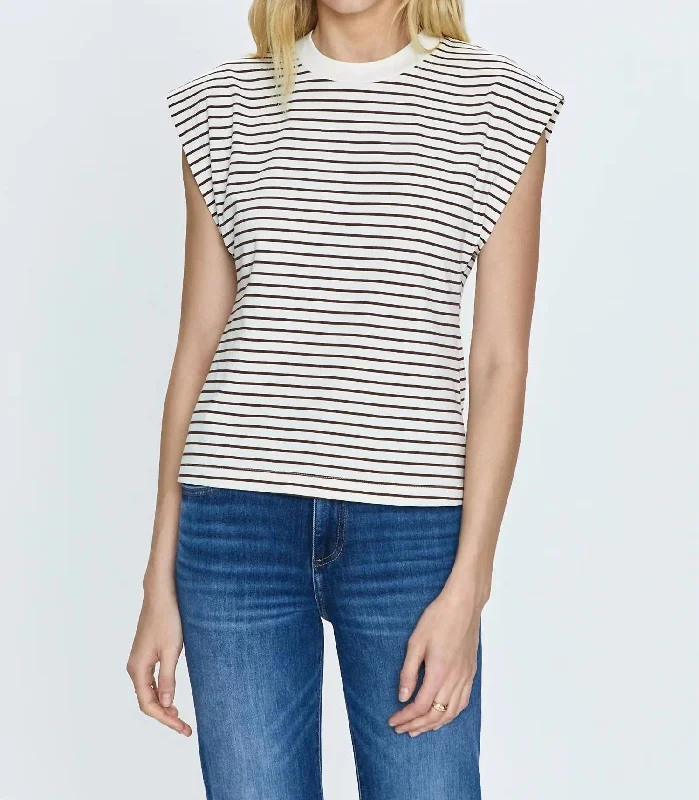 Marina Stripe Tee In Chestnut Stripe Bold Patterns