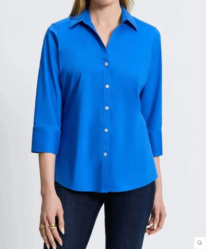 Mary Essential Shirt In Cobalt Blue Subtle Sophistication