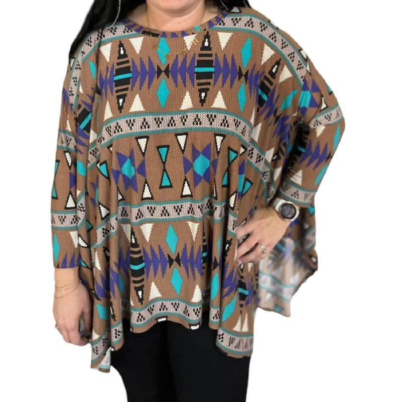 Material Girl Top In Aztec Subtle Sophistication