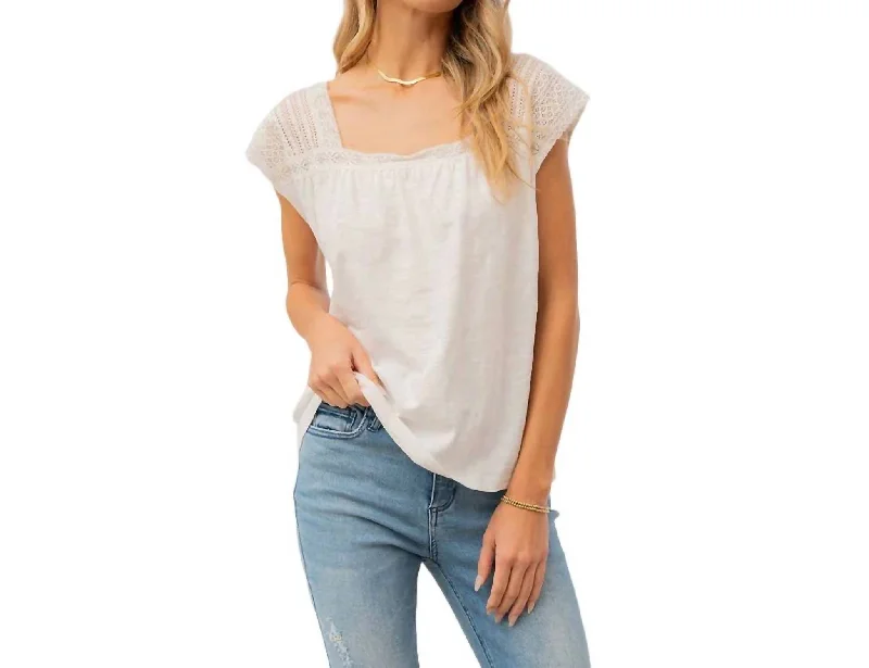 Matilda Square Neck Top In Off-White Pastel Styles