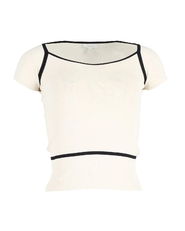 Max Mara Contrast Detail Top in Cream Cotton Style Upgrade