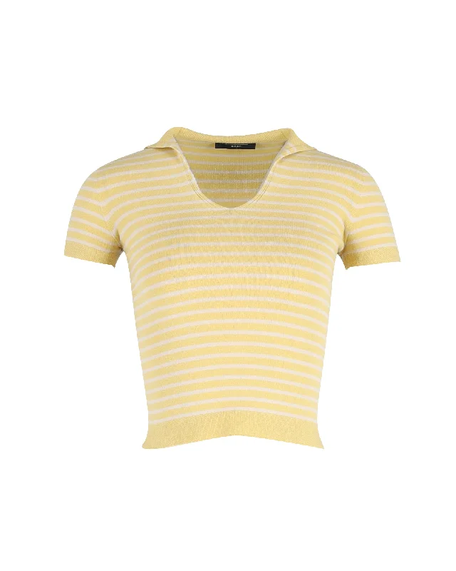 Max Mara Striped Crop Top in Yellow Cotton Special Occasion Wear