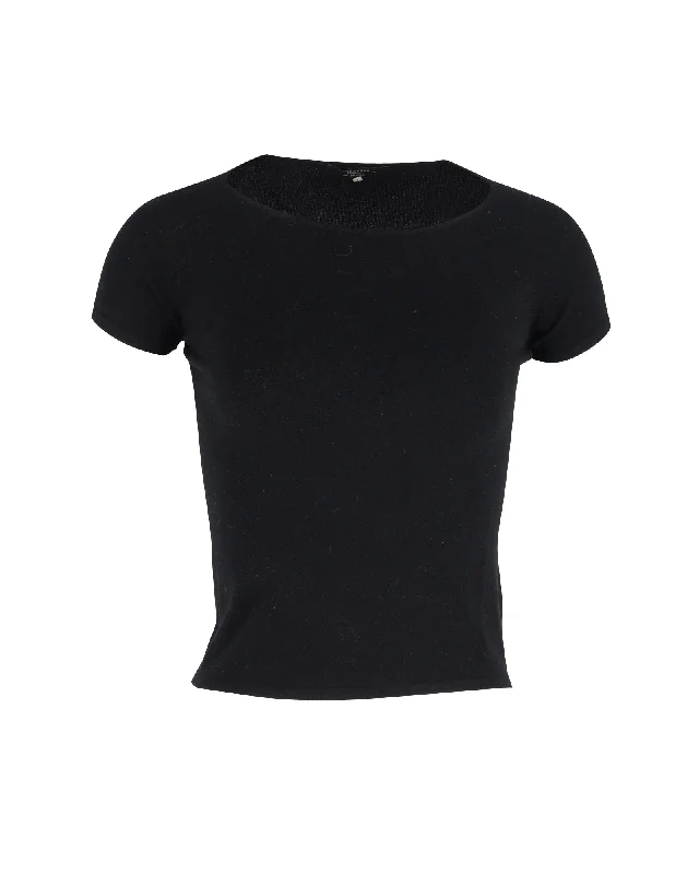 Max Mara Weekend Cap-Sleeve Top in Black Cotton Spring Wardrobe