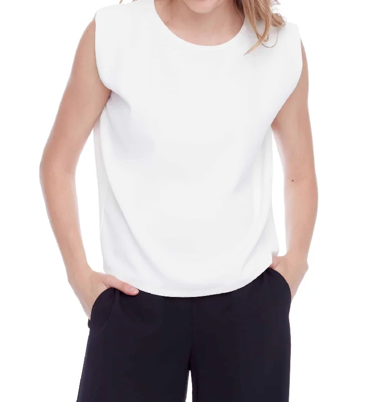 Maylee Solid Vegan Silk Sleeveless Top In Cream Versatile Wardrobe Essentials