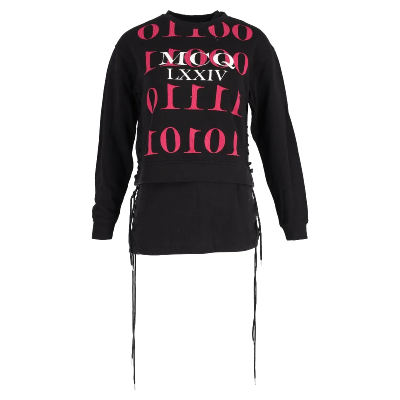 McQ by Alexander McQueen Printed Sweatshirt in Black Cotton Final Clearance