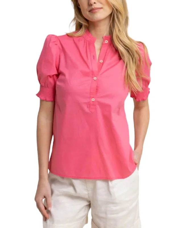 Meadow Lawn Blouse In Camelia Rose Pink Flash Sale Starts