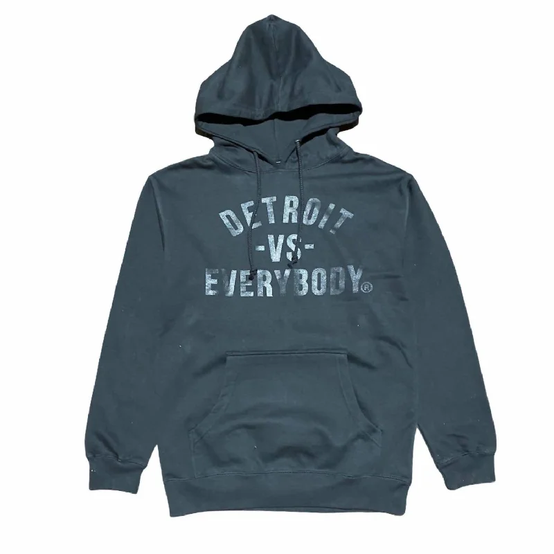 Men's Detroit Hoodie In Black/black Romantic Date - Night Ensemble