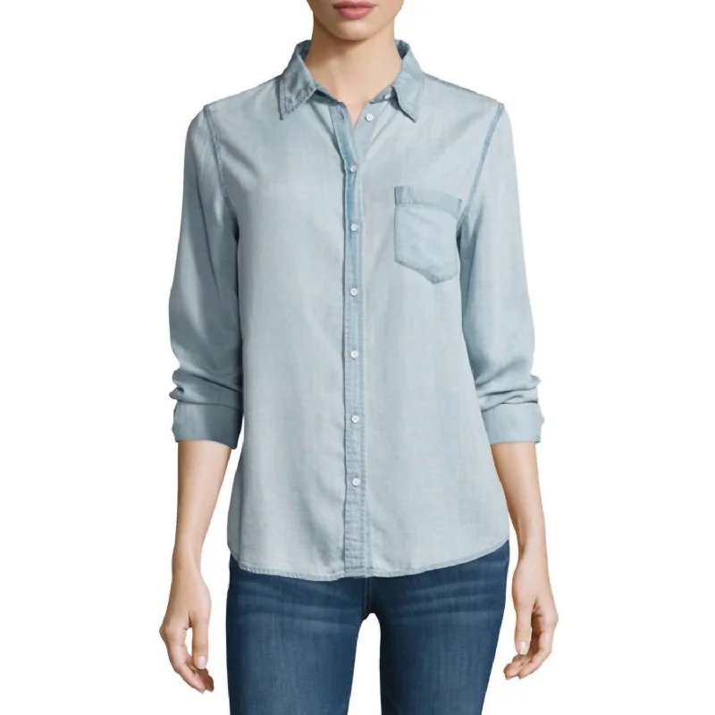 Mercer And Spring Chambray Shirt In Bleach Trendy Women's Wear Collection