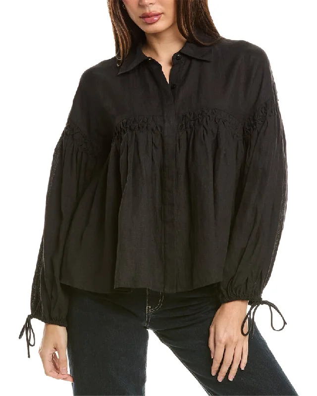 Merlette Azurea Linen Blouse Seasonal Trend