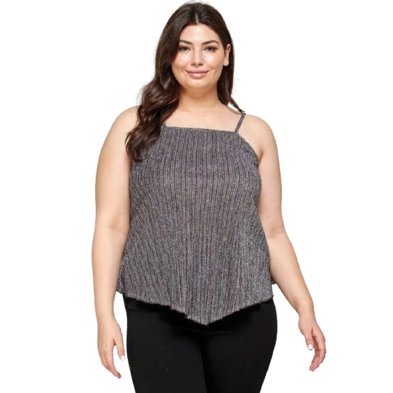 Metallic Stripe Handkerchief Plus Size Top Elevate Your Wardrobe