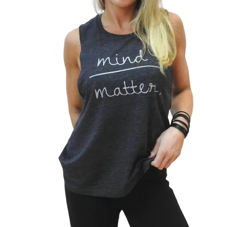 Mind Over Matter Muscle Tee In Black Disco - Inspired Retro Dance Look