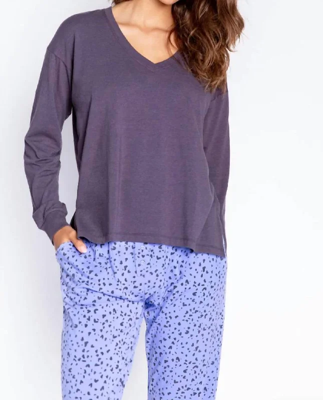 Molly Modal Top In Violet Trend Forward Threads