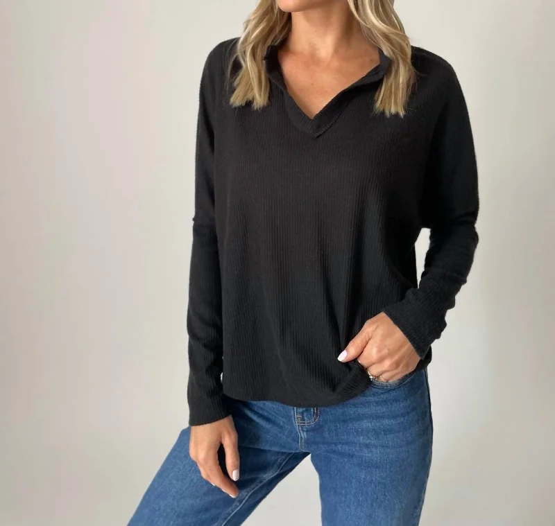 Molly Ribbed Top In Black New Styles Just In