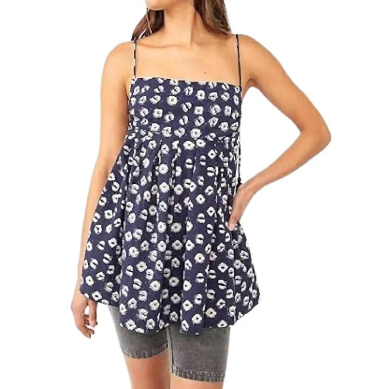 Molly Tunic Top In Indigo Combo Exclusive Discount