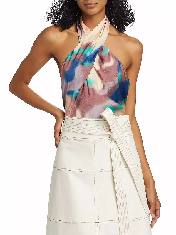 Mona Halter Top In Cool Rose Cream Multi Fashion Forward Style