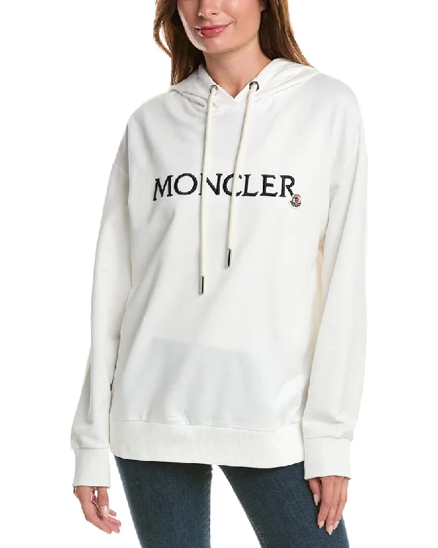 Moncler Embroidered Logo Hoodie Trendy Attire For Her